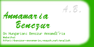 annamaria benczur business card